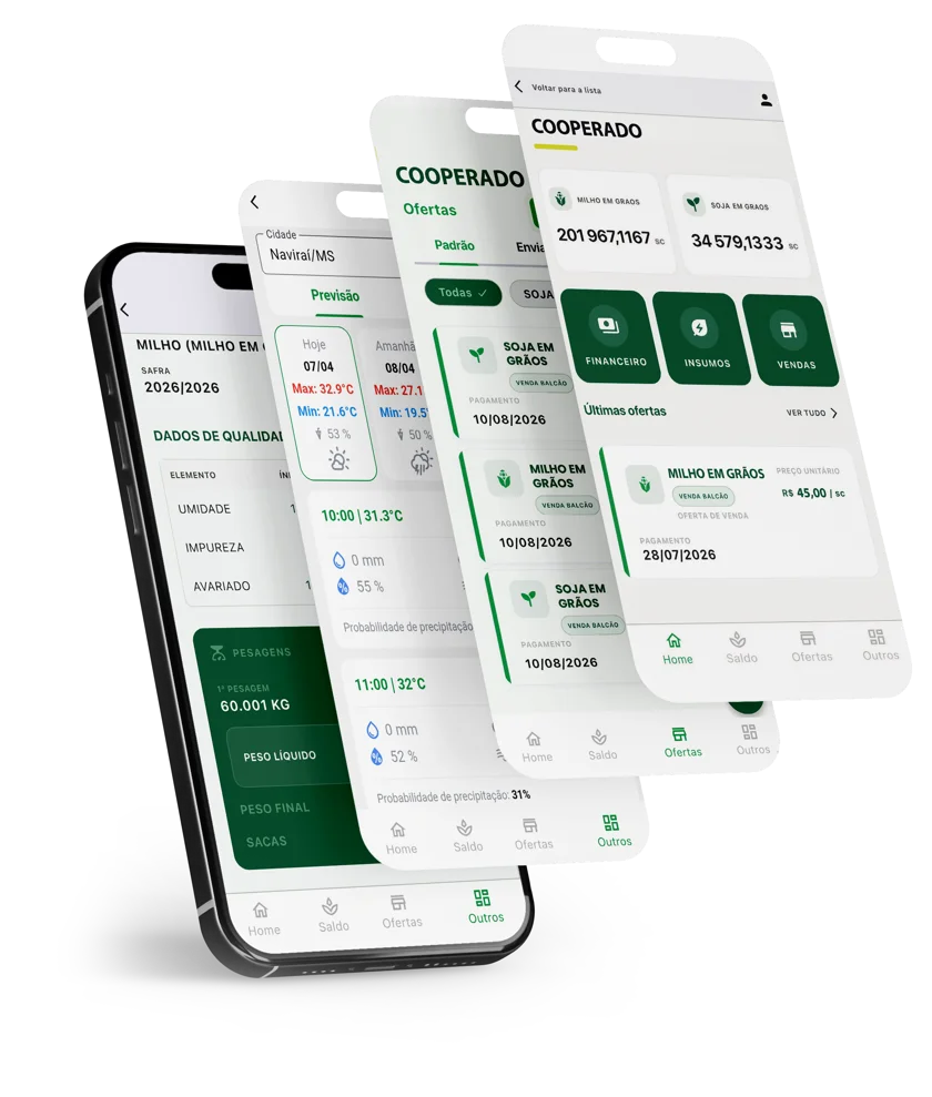 mão segurando o celular com o app Copasul